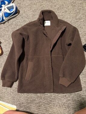 Women's Brown Sherpa Fleece Jacket